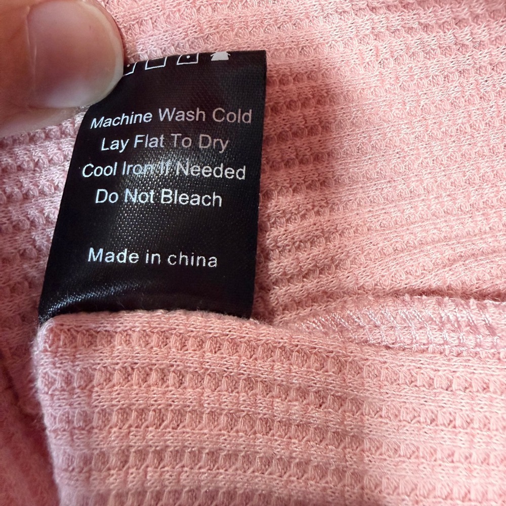 POL Pink Floral Lace Waffle Knit Long Lace Sleeve Top Size L YKT1297 Spring NWOT - Picture 5 of 8